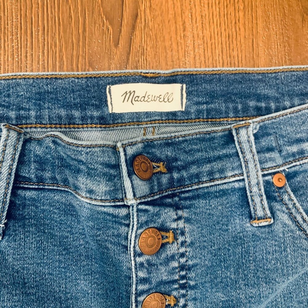 Womens Madewell 9" Midrise Skinny Crop Jeans 5 Button Closure Size 32 - Picture 3 of 13